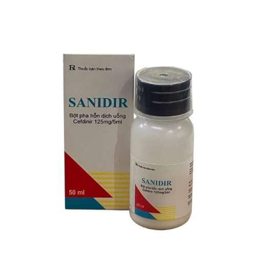 Thuốc Sanidir Cefdinir 125mg/5ml, Lọ 50ml Kháng sinh điều trị các